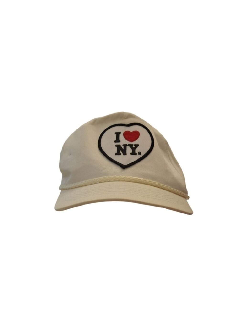 KC Unisex "I ♥️ NY" White Baseball Cap Adjustable Cotton Embroidered Logo Pre-Ow